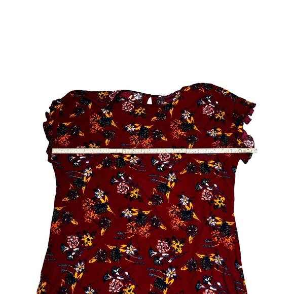 Beachlunchlounge Collection Womens Red Floral Print Short Sleeve Tunic Dress XL - Picture 5 of 9